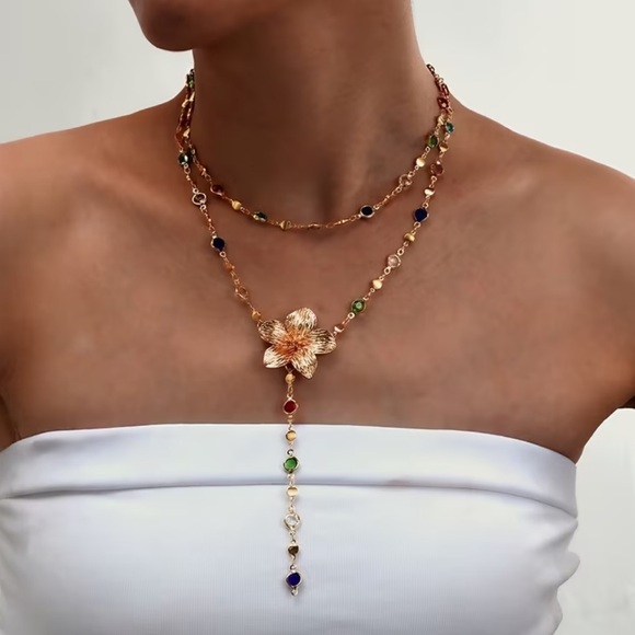 Multicolor Floral Necklace N1828 - Picture 1 of 5